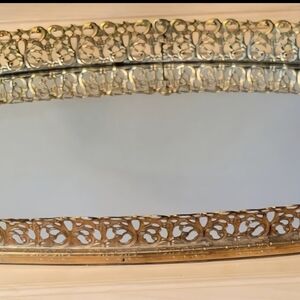 Elegant Gold Ornate Vanity/Dresser Mirror